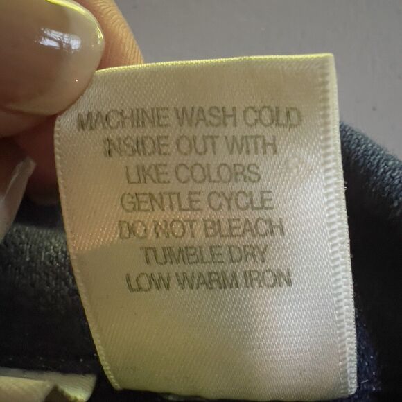 Tantrums Denim Jacket L Full Zip Pink Embroidery Studded Fitted Point Hem Blazer - Picture 9 of 9